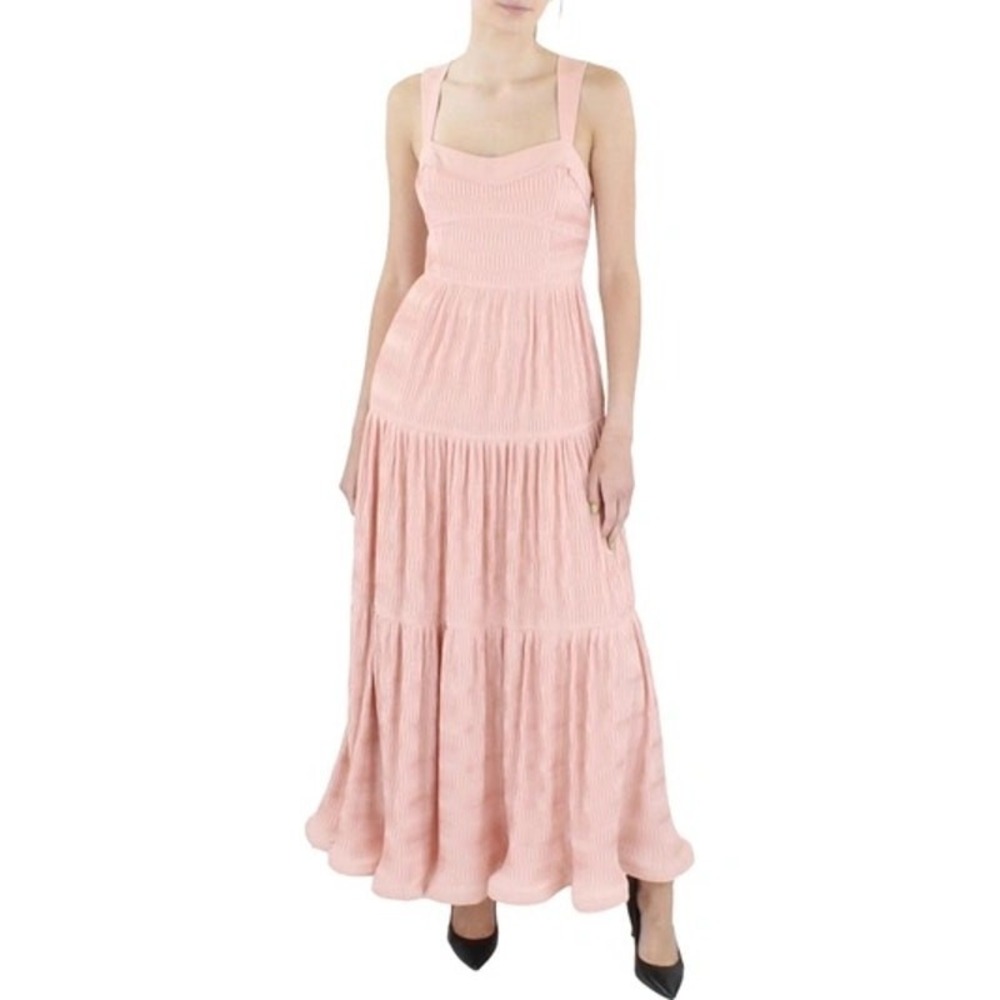 Jonathan Simkhai Celleste Plisse Knit Porcelain Pink Midi-Dress Size 8 NWT - Picture 2 of 7